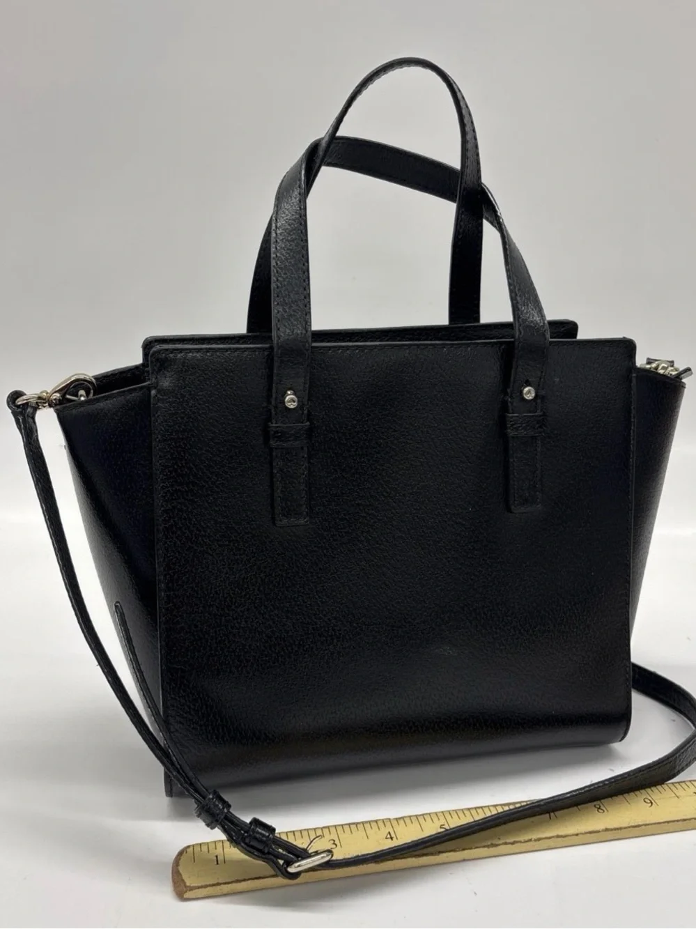 kate spade Black Pebbled Leather Satchel with Shoulder Strap